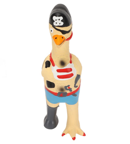 Squeaky Chicken Dog Toys, Dog Toy Teeth Grinding Hand Painted Easy to Clean Bite Resistant for Dogs Pirate Chicken,Ok Chicken,Chef Chicken,Flying Chicken