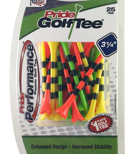 Pride Performance 3-1/4" Striped Fruit Mix Golf Tee, 25 Count