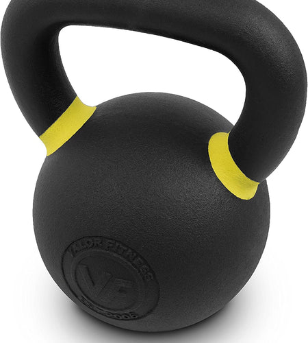 Premium Cast Iron Kettlebells Powder Coated Kettle Bell Weights - Includes LB and KG Weight