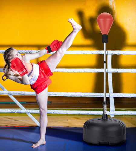 Adjustable Freestanding Punching Bag with Boxing Gloves
