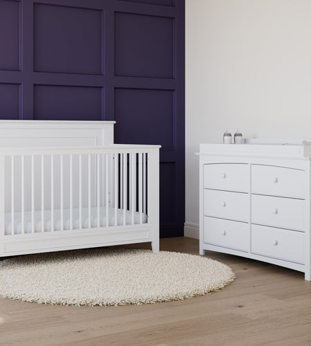 Solstice 5-In-1 Convertible Baby Crib, White