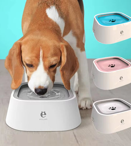 Dog Drinking Water Bowl Floating Non-Wetting Mouth Cat Bowl without Spill Drinking Water Dispenser Plastic Anti-Over Dog Bowl