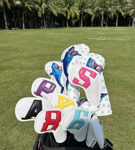 Golf Iron Covers 10Pcs,Golf Iron Head Covers Leather Golf Iron Covers Set Colorful Golf Iron Headcovers,Golf Club Head Covers for Iron with Magic Tape Fit Titleist,Callaway,Ping