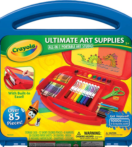 Ultimate Art Case with Easel, 85 Pieces, Gift for Kids Multicolor, 12 1/4" X 15 3/4" X 2 1/4"