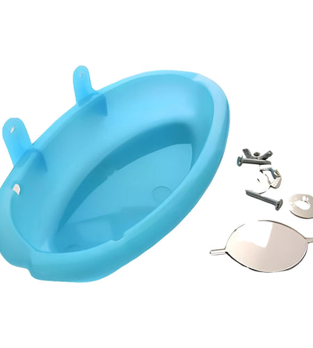 Bird Bath Tub Bowl Basin Hanging Birdbath Toy Pet Parrot Budgie Parakeet Cockatiel Cage Water Shower Food Feeder with Mirror Pet Supplies