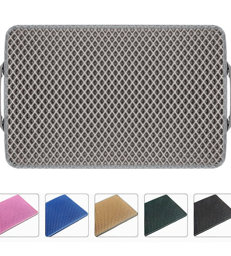 Double Layer anti Tracking Waterproof Cat Litter Trapping Mat Gray
